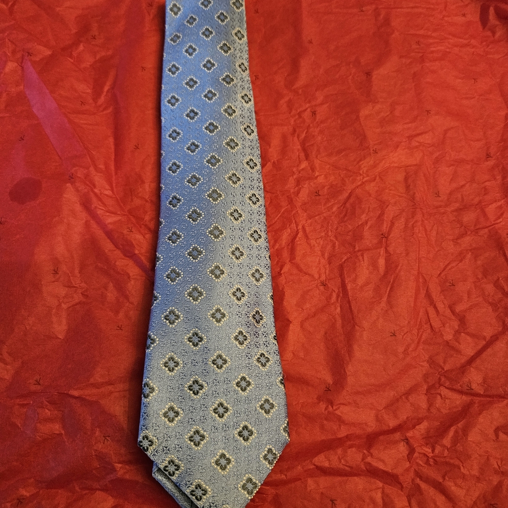 Isaia Napoli Light Blue Geometric Tie